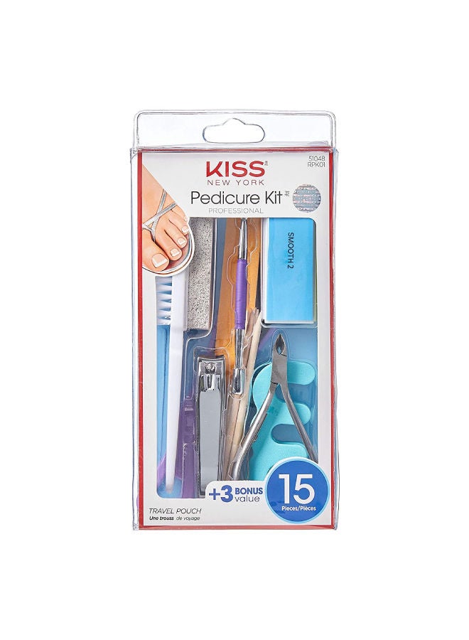 Kiss Professional Pedicure Kit 15 Pieces Multicolour