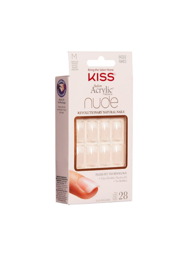 Salon Acrylic Nude French Nails Cashmere - image 2