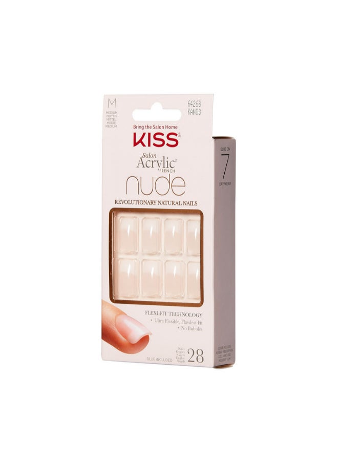 Salon Acrylic Nude French Nails Cashmere - image 3
