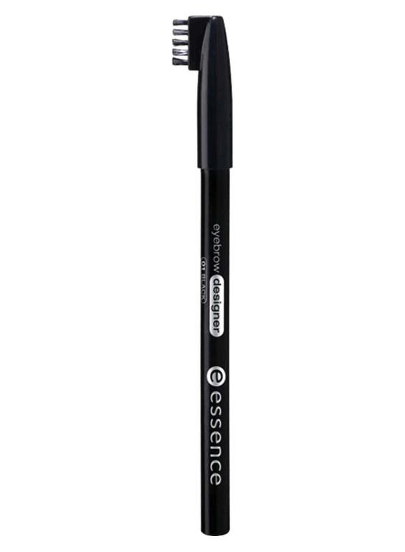 Eyebrow Designer | 01 Black | Smooth Brow Pencil for Defining & Shaping | Long Lasting Natural Finish | Built-In Brush for Groomed Brows | Professional Eyebrow Styling Makeup Tool | 1g 01 Black