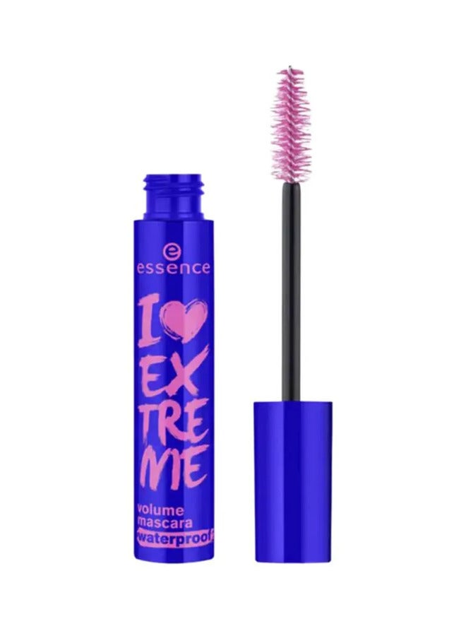 I Love Extreme Volume Mascara Waterproof | Black Long Lasting Lash Makeup | Smudge Proof | Dramatic Volumizing Mascara | Paraben Free | Vegan & Cruelty Free | Pack of 1 Black 001
