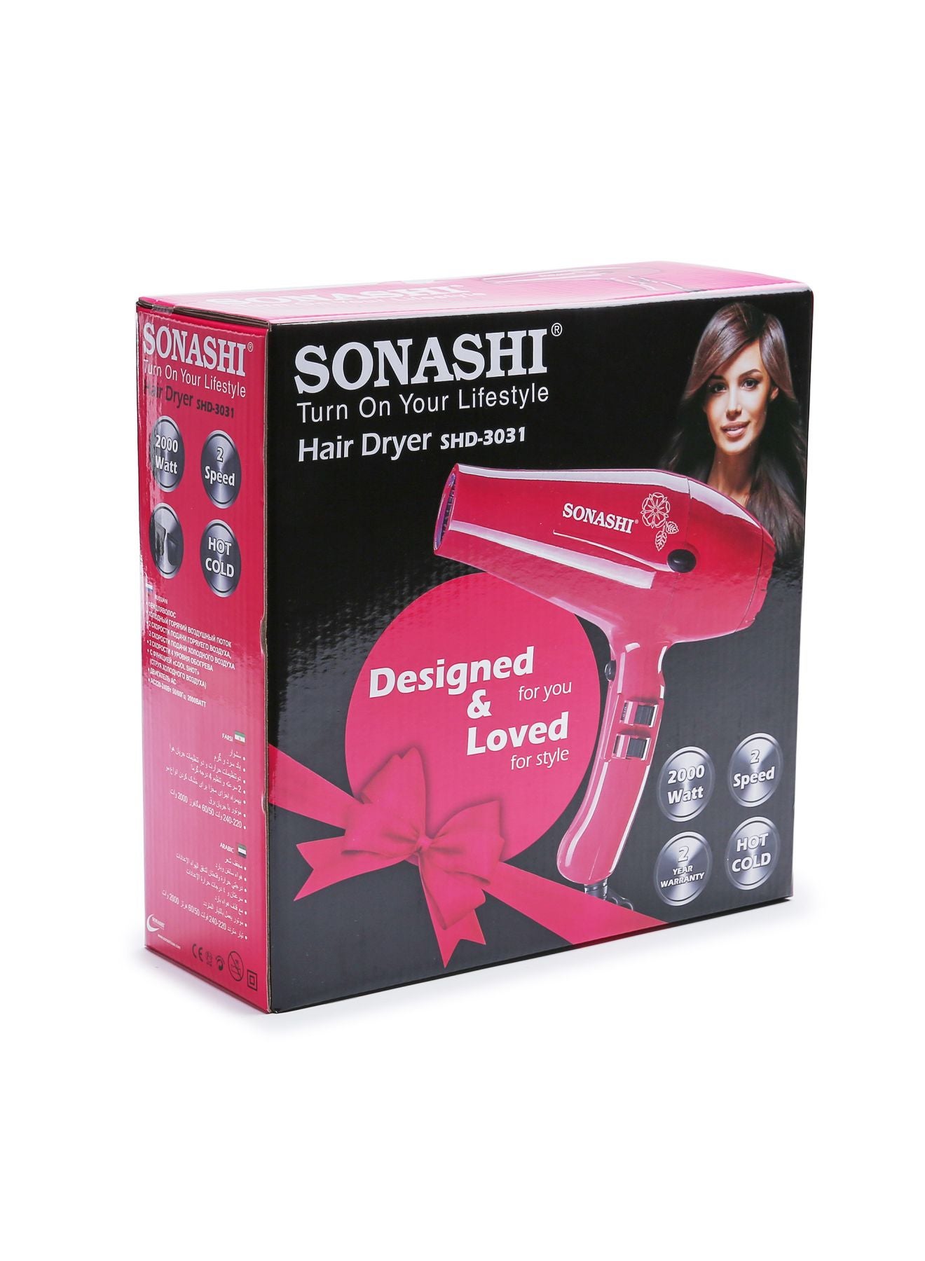 Professional Hair Dryer 2000W SHD-3031 Pink - image 4