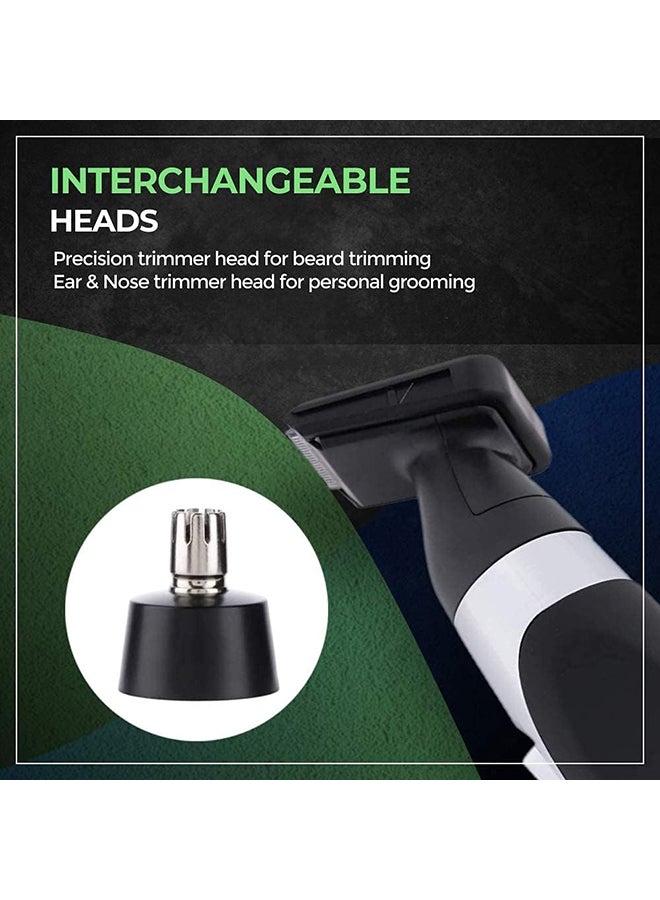 Quick Style Trimmer for Nose, Ear, and Neck Hair | Precision Stainless Steel Blades | Rotary 4-Position Guide Comb | Compact & Ergonomic Design | Charge Indicator Light (05604-035) Black/Grey/Silver - image 5