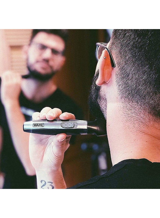 Quick Style Trimmer for Nose, Ear, and Neck Hair | Precision Stainless Steel Blades | Rotary 4-Position Guide Comb | Compact & Ergonomic Design | Charge Indicator Light (05604-035) Black/Grey/Silver - image 7
