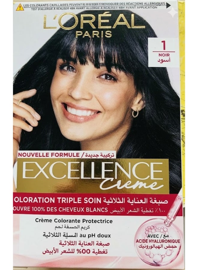 Excellence Creme Triple Care Color 1 Black 192ml