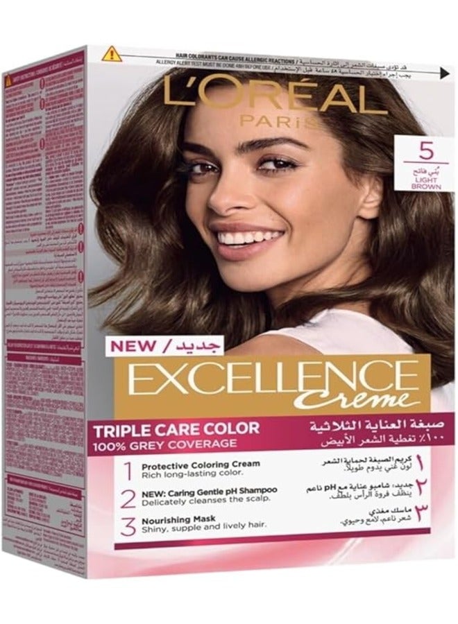 New Excellence Crème Hair Color - 5 Light Brown - image 2