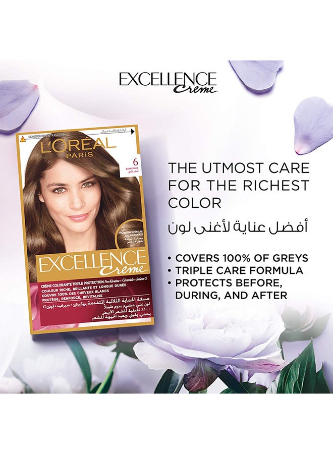 Excellence Creme Triple Care and Protection - Permanent Hair Color -192ml 6.0 Dark Blonde 192ml - image 4