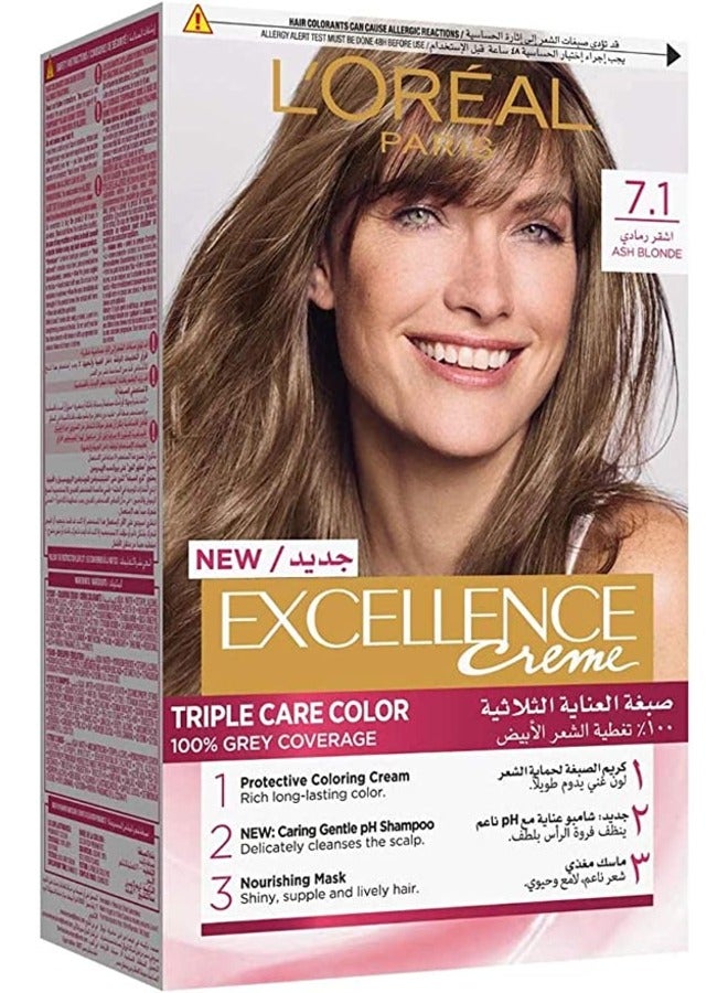 Excellence Creme Packaging may vary 7.1 Ash Blonde 192ml