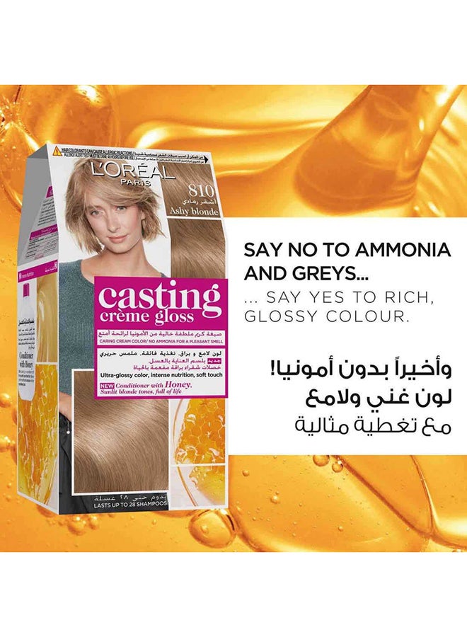 Casting Creme Gloss No Ammonia Hair Color For Shiny Hair(48ml+72ml+60ml) 810 Ashy Blonde 180ml - image 2