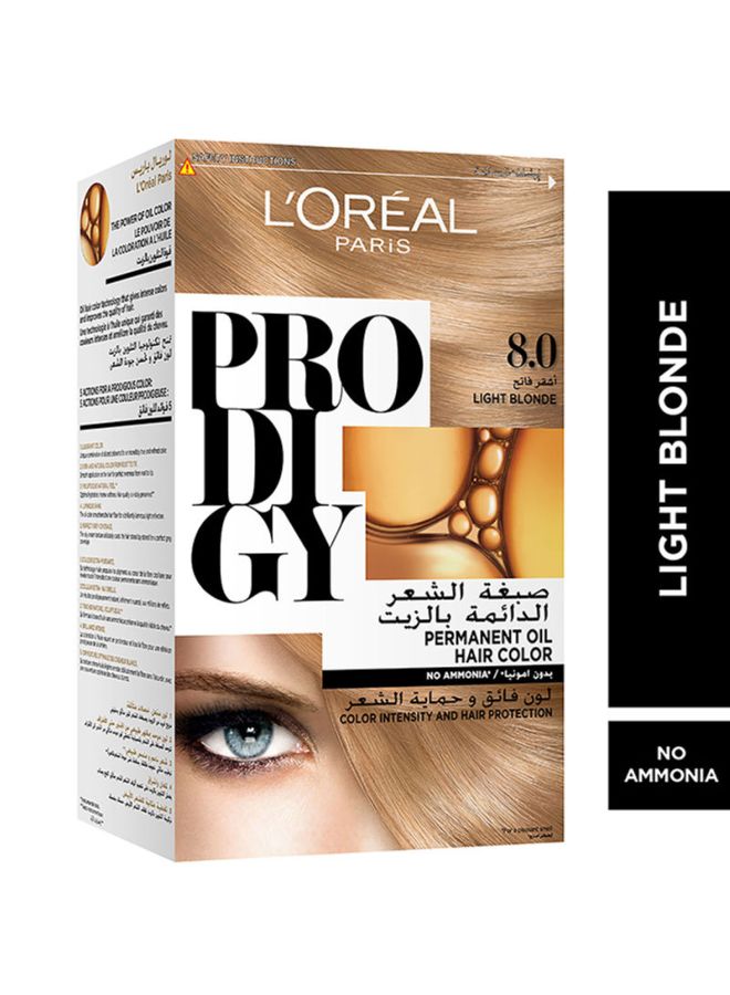 Prodigy Permanent Oil Hair Color No Ammonia Color Intensity And Hair Protection 8.0 Light Blonde - image 2