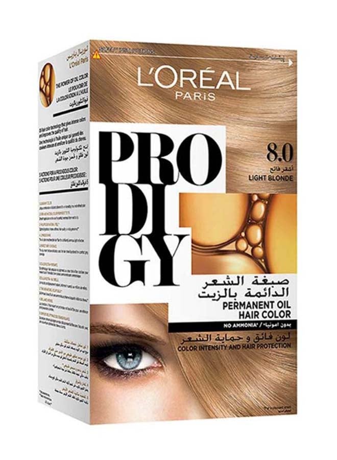 Prodigy Permanent Oil Hair Color No Ammonia Color Intensity And Hair Protection 8.0 Light Blonde