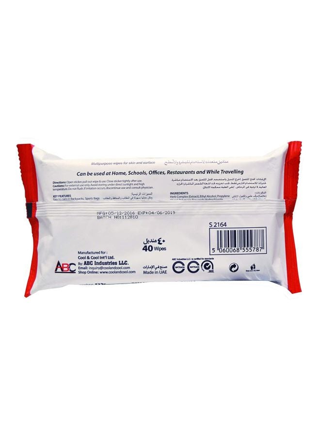 Sanitizing Wipes 40 Wipes