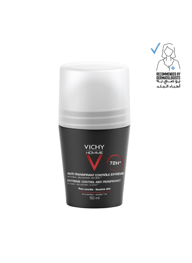 Homme 72H Anti Transpirant Controle Deodorant Extreme Black 50ml