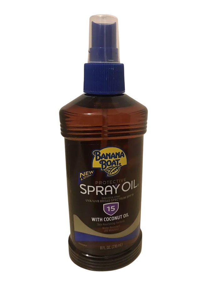 Protective Spray Oil with Coconut Oil UVA/UVB Broad Spectrum SPF 15 236ml