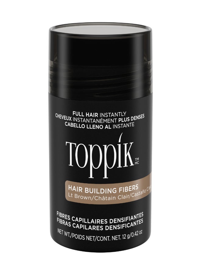 Hair Building Fibers Instant Hair Concealer for Thinning Hair, Hair Fiber for Men & Women, Texture Powder with Natural Keratin, Long-Lasting Hair Color - Light Brown 12grams