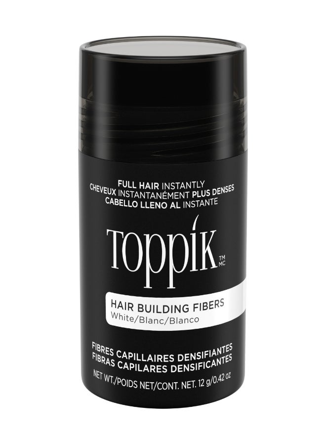 Hair Building Fibers Instant Hair Concealer for Thinning Hair, Hair Fiber for Men & Women, Texture Powder with Natural Keratin, Long-Lasting Hair Color - White 12grams