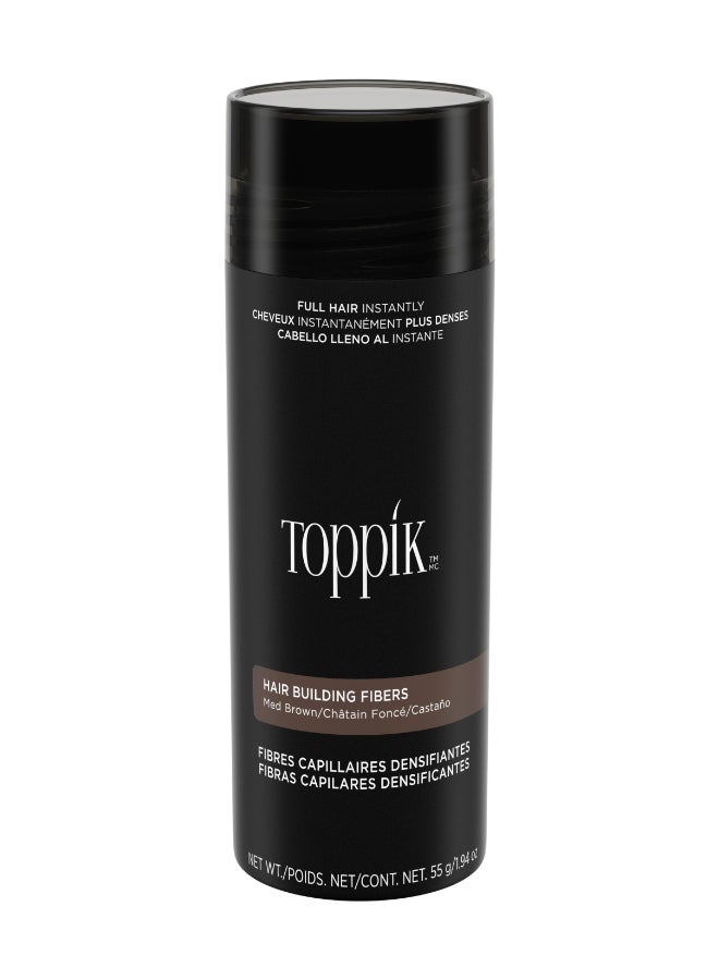 Hair Building Fibers Instant Hair Concealer for Thinning Hair, Hair Fiber for Men & Women, Texture Powder with Natural Keratin, Long-Lasting Hair Color - Medium Brown 55grams
