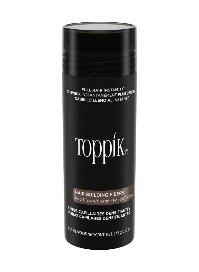 Hair Building Fibers Instant Hair Concealer for Thinning Hair, Hair Fiber for Men & Women, Texture Powder with Natural Keratin, Long-Lasting Hair Color - Medium Brown 27.5grams