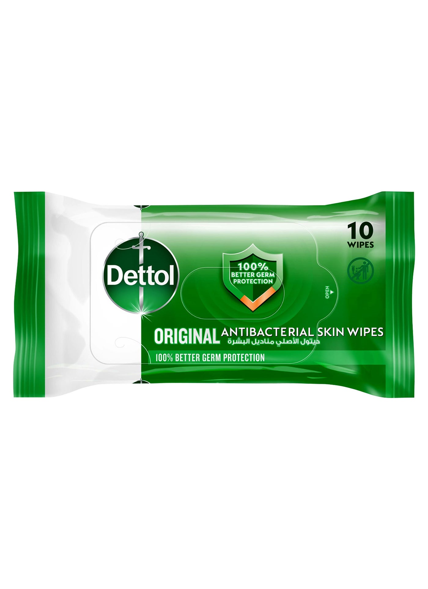 Original Antibacterial Skin Wipes , Pack of 10 Water Wipes