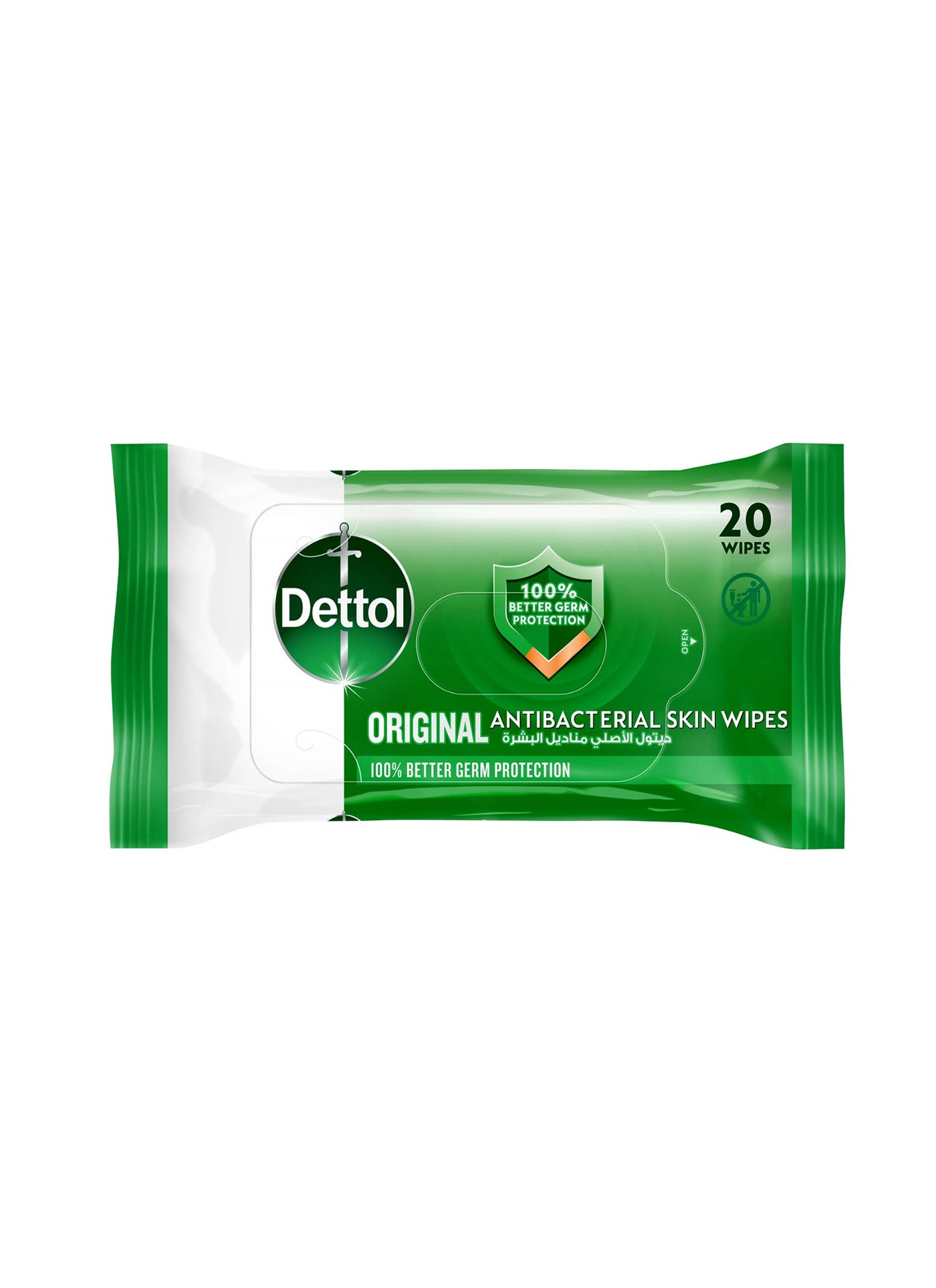 Original Antibacterial Skin Wipes , Pack of 20 Water Wipes