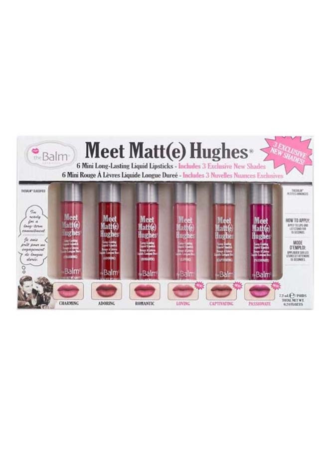 Set of 6 Mini Long-Lasting Liquid Lipsticks Multicolour