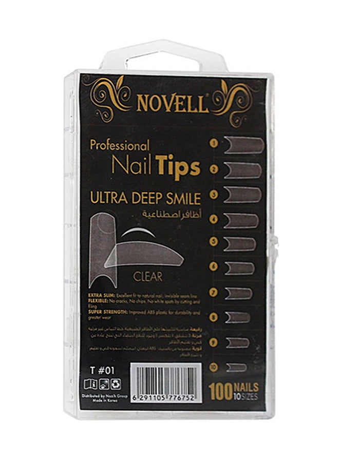 100 Nails 10 Sizes Professional Nail Tips Clear