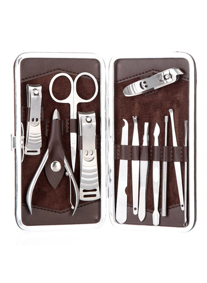12-Piece Nail Clippers Manicure And Pedicure Set Silver