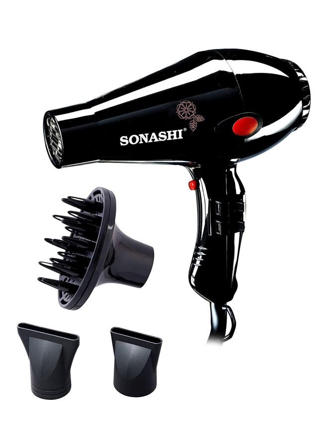 Hair Dryer With Diffuser, Cold Hot Wind, Lightweight And Powerful Dryer With Quick Drying Time, 2 Heat And 2 Airflow Settings Black