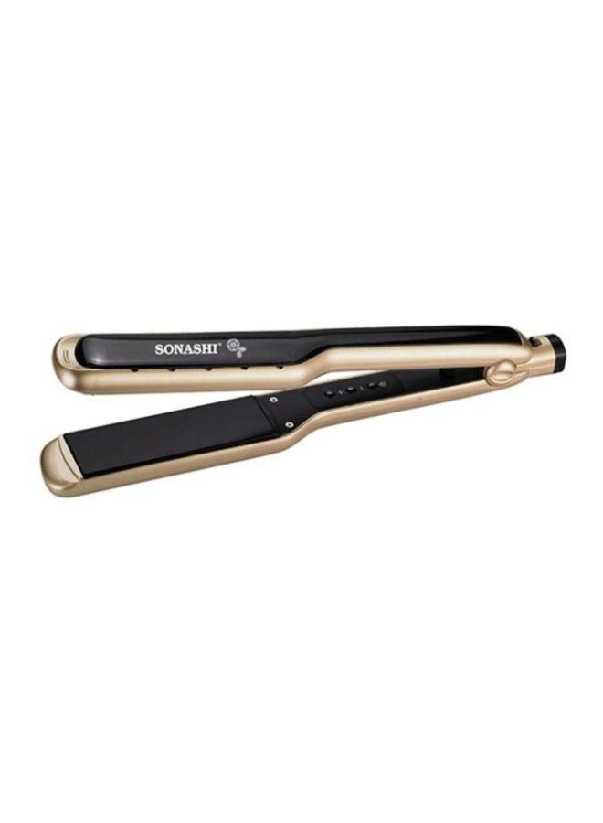 WetDry Hair Straightener 50/60Hz 68W Ceramic Coating Plate Sleek Design with Blue Digital LED Display Lock and Temperature Control Functions Up to 220C with overheat protection SHS-2059 Gold/Black 315x48.4x39mm