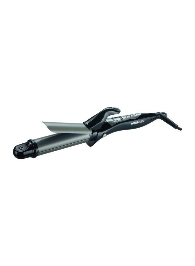 2in1 Hair Curler And Straightener with Ceramic Coated Barrel  LED Display  360 Swivel Cord  On And Off Switch  Hair Styling Tool  Curler Straightener with Power 45W  300grams SHC-3005 Grey/Black 300grams