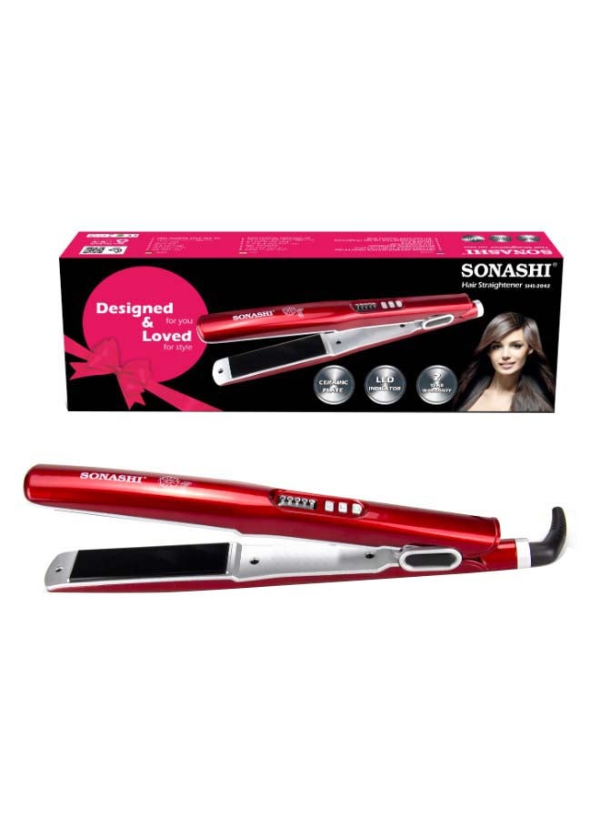 Powerful 2000W Professional Hair Dryer With Ceramic Hair Straightener SHD-3032 + SHS-2042 Bundle Glossy Red - image 5