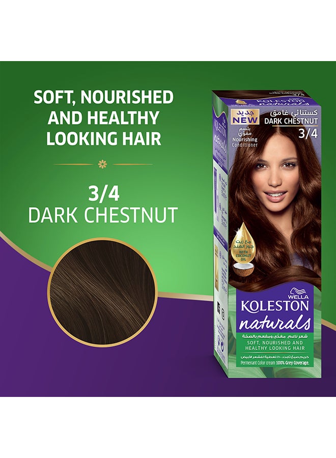 Koleston Naturals Hair Color 3/4 Dark Chestnut - image 2