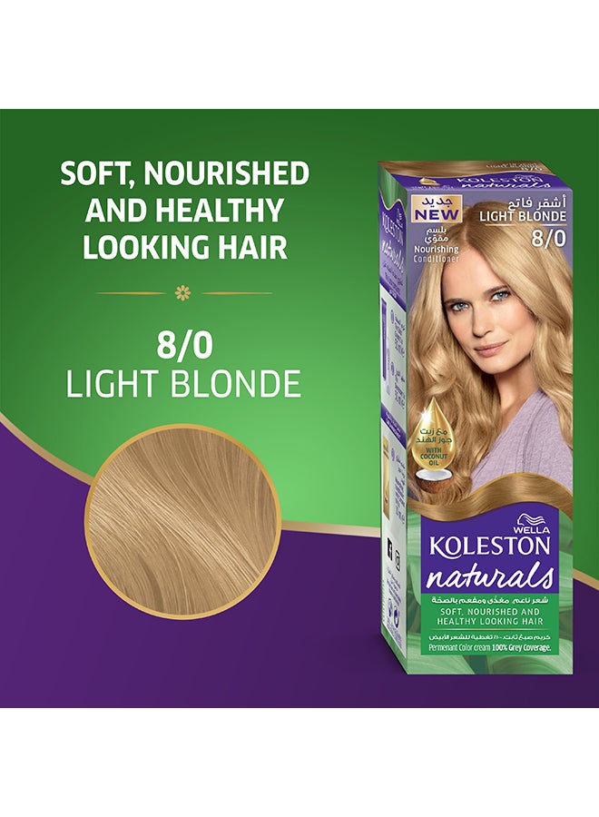 Koleston Naturals Hair Color 8/0 Light Blonde 50ml+50ml+10ml - image 2