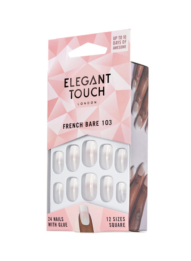 24-Piece French Nail Set Pink 103