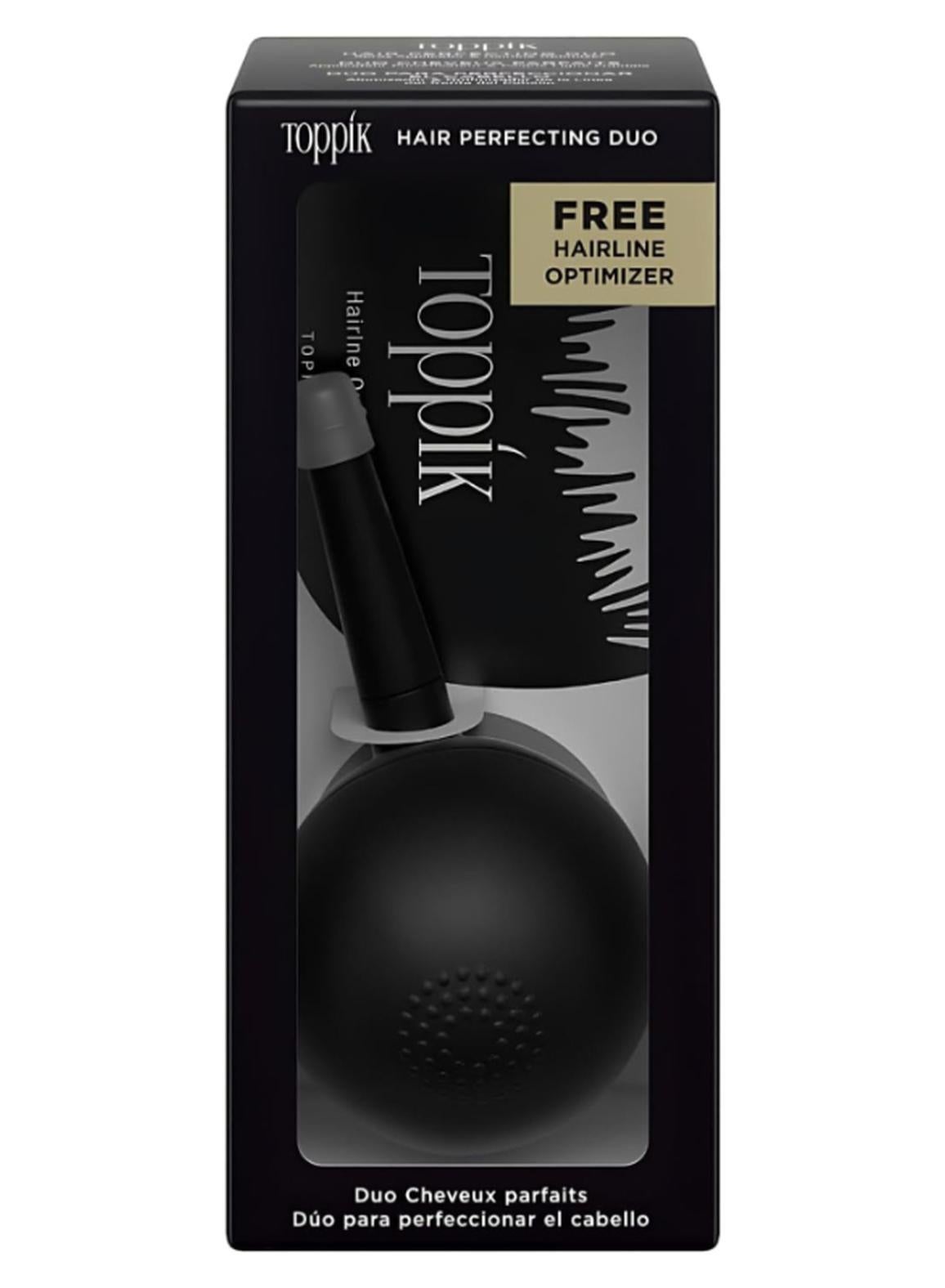 Hair Perfecting Duo Hair Fiber Applicator & Hairline Optimizer Comb Precision Application Tool for Thinning Hair - Black