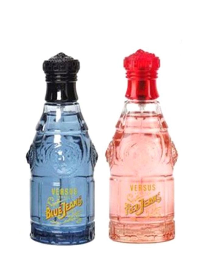 VERSACE 2-Piece Versace Gift Set Red Jeans 75 Ml, Blue Jeans 75ml