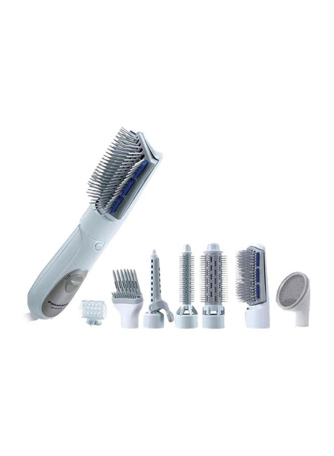 Hair Styler With 8 Attachments, Curler, Straightener And Dryer, Soft Pouch Eh Ka81 White