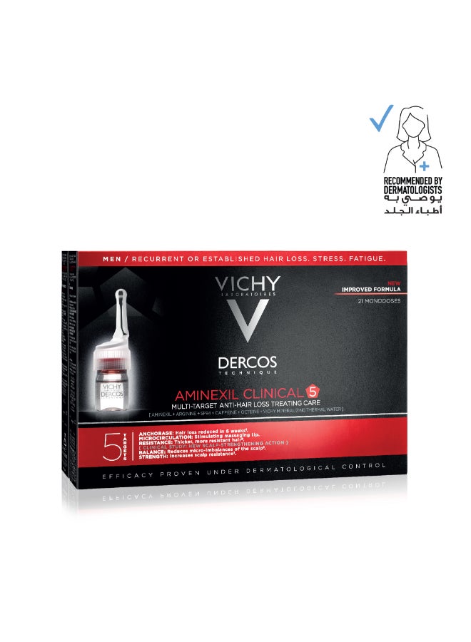 Dercos Aminexil Clinical 5 Anti-Hair Fall Treatment For Men 21 Doses 21x Monodosesml