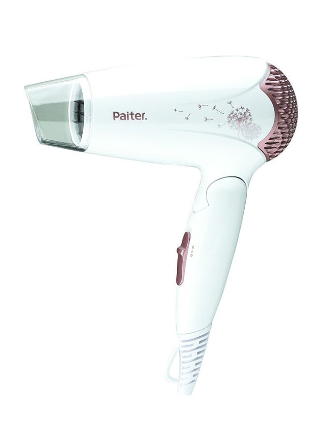 Foldable Hair Dryer White/Rose Gold