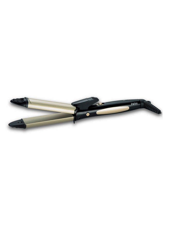 2-In-1 Hair Straightener Iron Black/ Gold