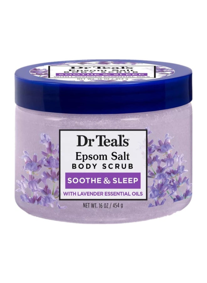 Lavender Epsom Salt Body Scrub to Exfoliate & Renew - Soothes the Senses & Moisturizes Skin with Essential Oils 454grams