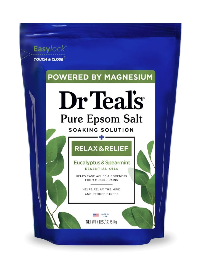 Eucalyptus & Spearmint Epsom Salt Soaking Solution for Relax & Relief - Eases Aches & Muscle Pains, Relieves the Mind 450grams