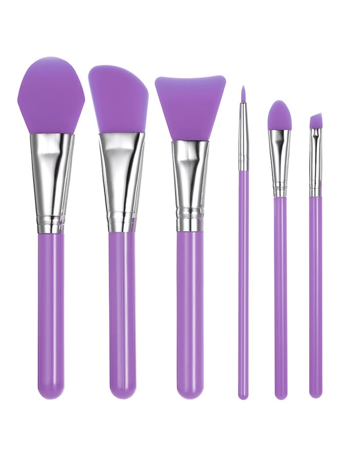 6 Piece Silicone Makeup Brush Set Purple