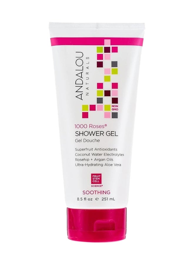 Andalou Naturals 1000 Roses Soothing Shower Gel, With Rosehip And Argan Oils 251ml