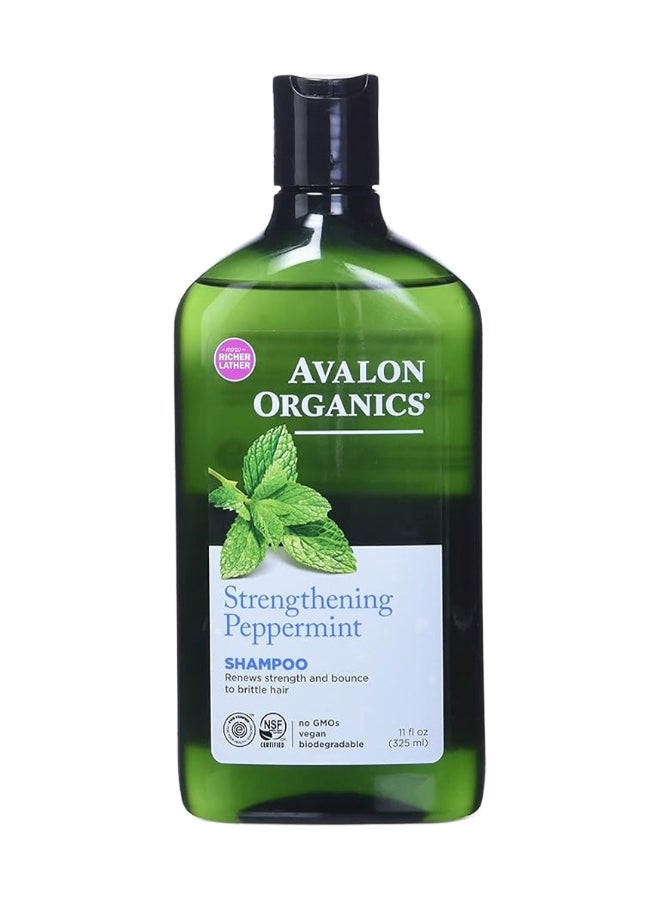 Avalon Organics Strengthening Peppermint Shampoo, Renews Strength And Bounce To Brittle Hair 325ml