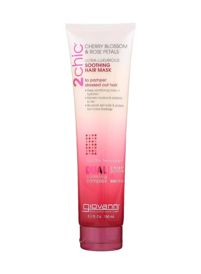 Giovanni 2Chic Cherry Blossom & Rose Petals Ultra Luxurious Soothing Hair Mask, Deep Conditioning 150ml
