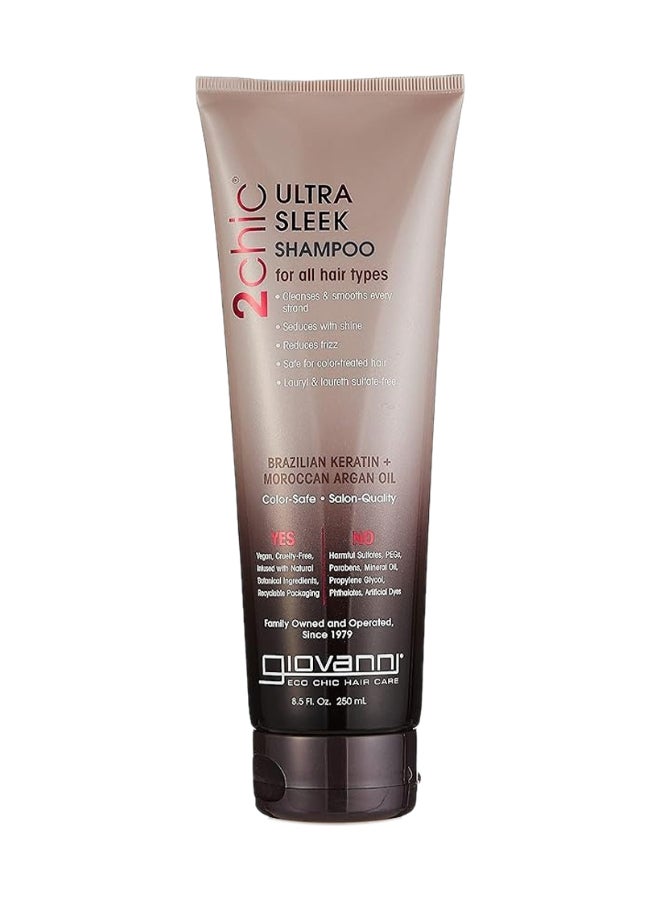 Giovanni 2Chic Ultra-Sleek Shampoo, Infused With Brazilian Keratin & Moroccan Argan Oil, For All Hair Types 250ml