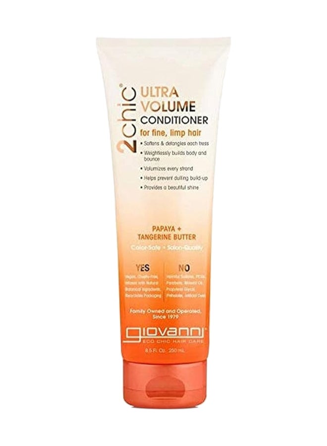 Giovanni 2Chic Ultra-Volume Conditioner, Infused With Papaya & Tangerine Butter, Hair Care 250ml