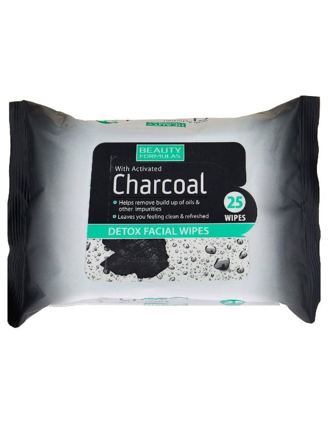 25-Sheet Charcoal Detox Facial Wipes
