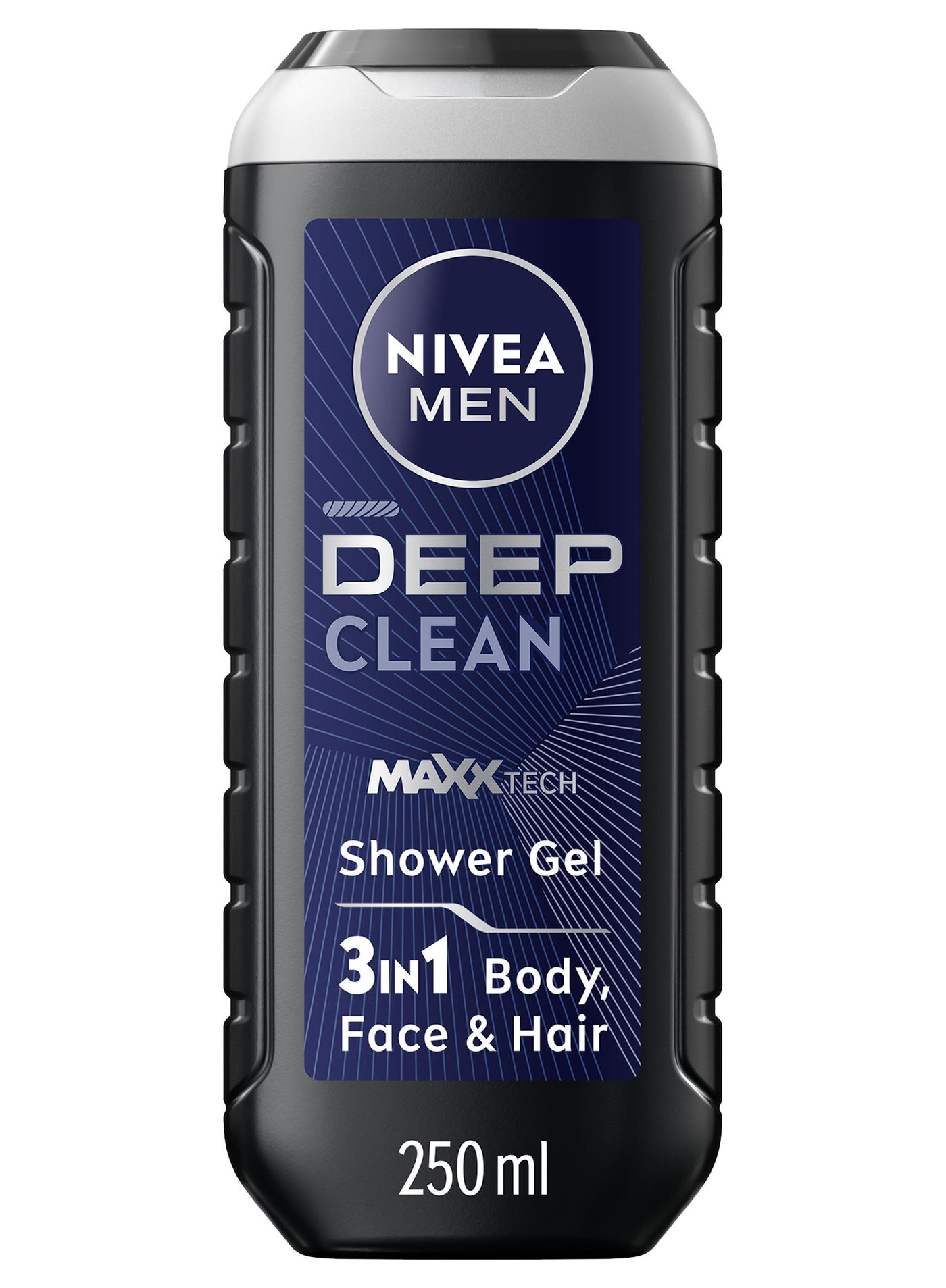Men Deep Shower Gel 3In1 Body Wash With Micro-Fine Clay Andwoody Scent For Body Face And Hair 250ml